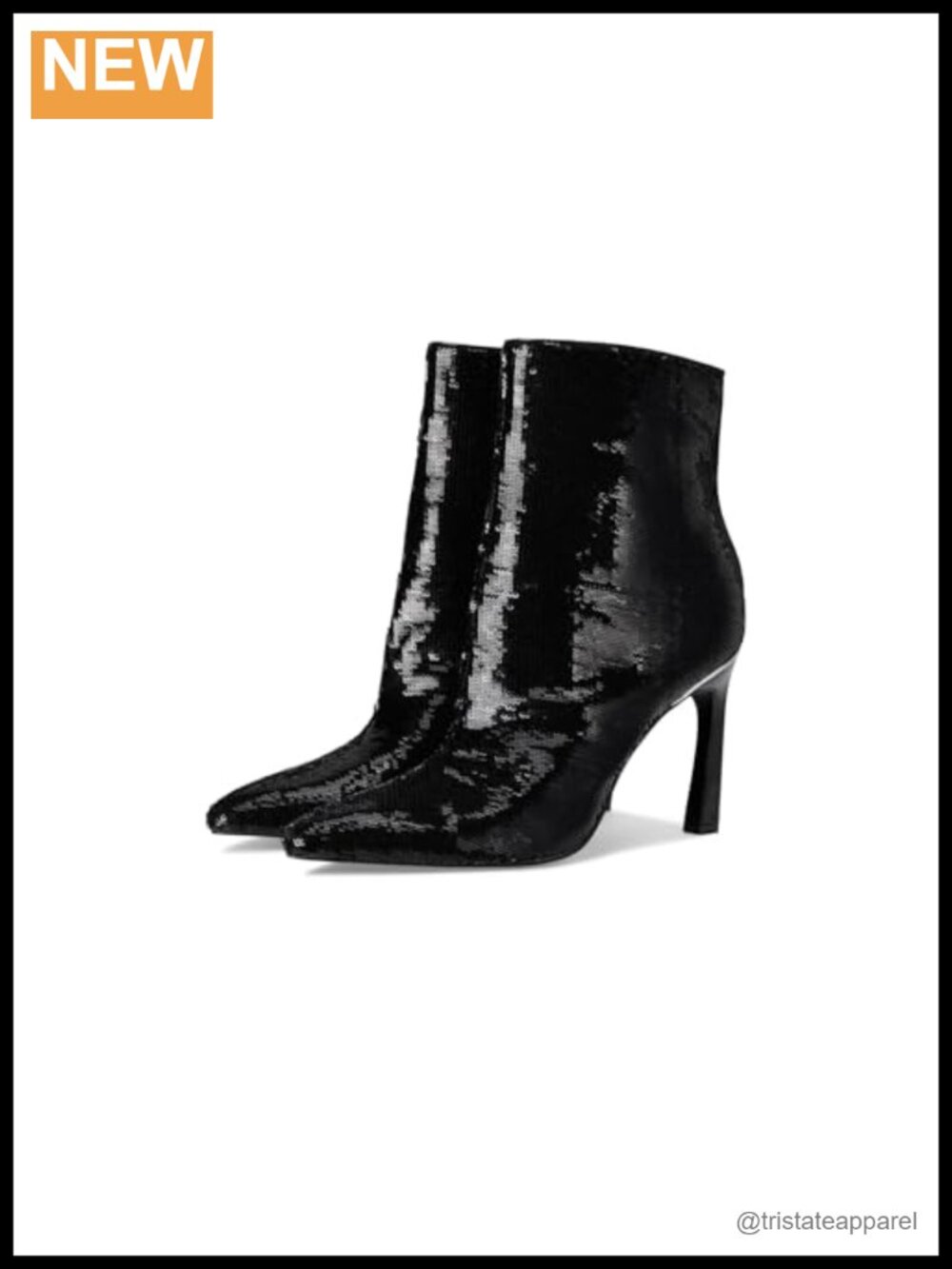 Pointy Toe Ankle Bootie with Side Zipper Faux Patent Leather 3.74" Heel